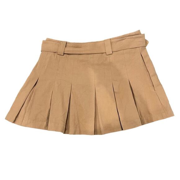 Y2K Fall Style Trendy Brown Pleated Mini Skirt by All in Favor Size S - Picture 4 of 4